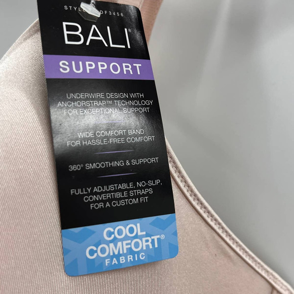 Bali One Smooth Cool Comfort Fabric Underwire Fully Adjustable Convertible 42DDD - Picture 4 of 8